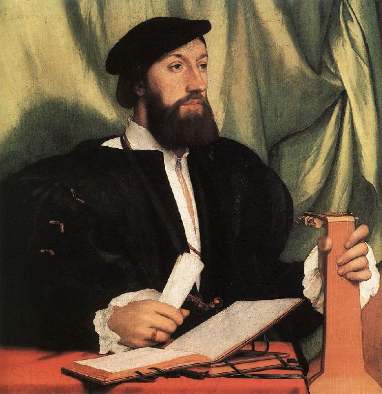 HOLBEIN, Hans the Younger Unknown Gentleman with Music Books and Lute sf Spain oil painting art